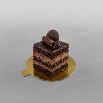Single Slice Cake Card, Gold - Round - 8.5cm
