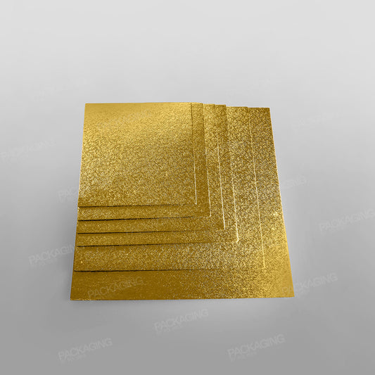 Cake Card Gold Square, Double Thick