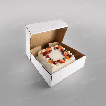 White Corrugated Cake Box