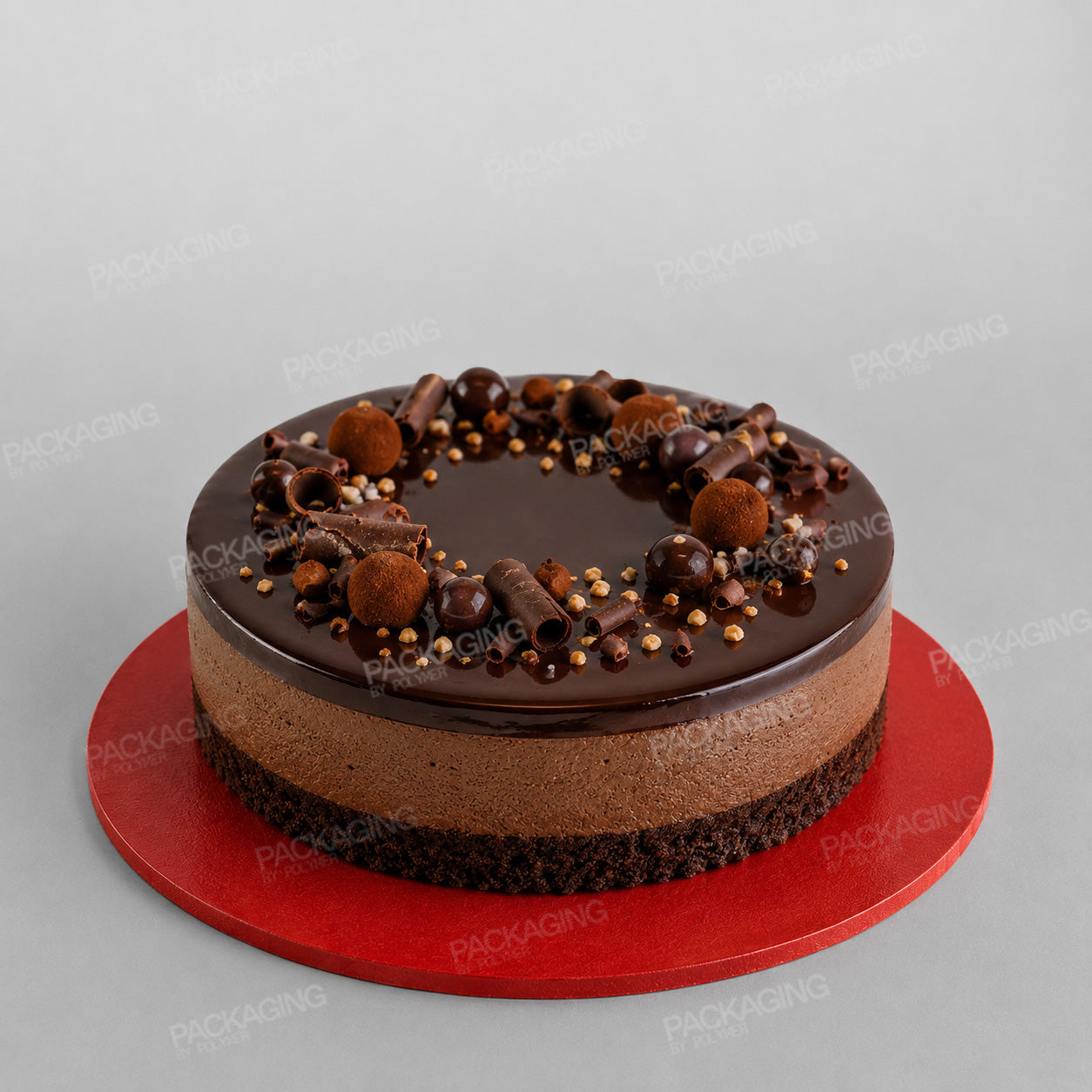 Cake Card Red Round Masonite