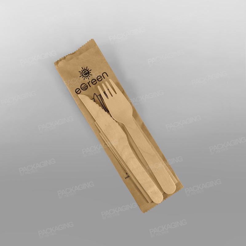 Wooden Cutlery Pack (Napkin, Fork, Knife)