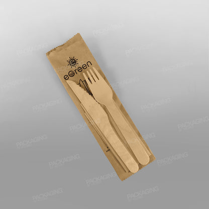 Wooden Cutlery Pack (Napkin, Fork, Knife)