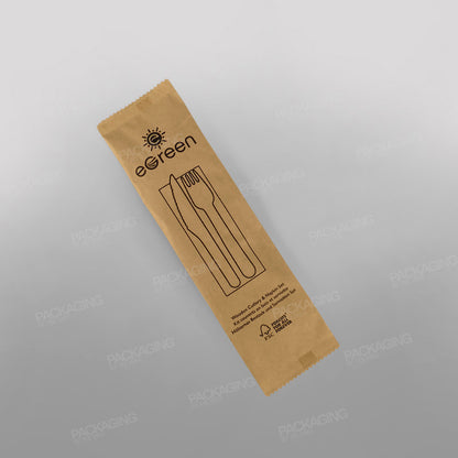Wooden Cutlery Pack (Napkin, Fork, Knife)