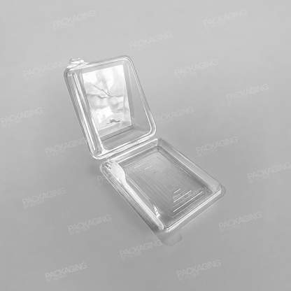 Somoplast Plastic Cake Slice Clear Hinged Container