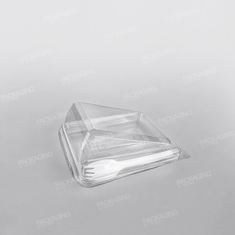 Somoplast Plastic Cake Slice Clear Hinged Container