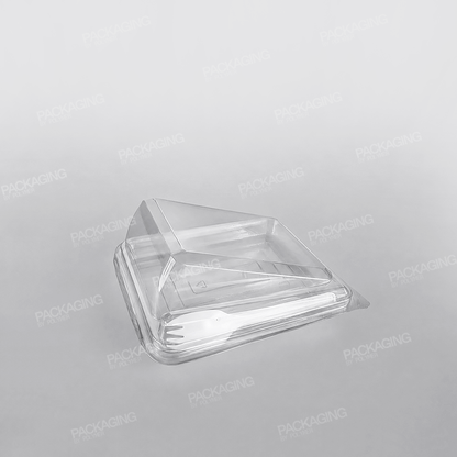Somoplast Plastic Cake Slice Clear Hinged Container