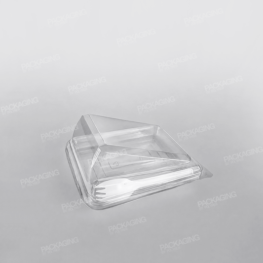 Somoplast Plastic Cake Slice Clear Hinged Container