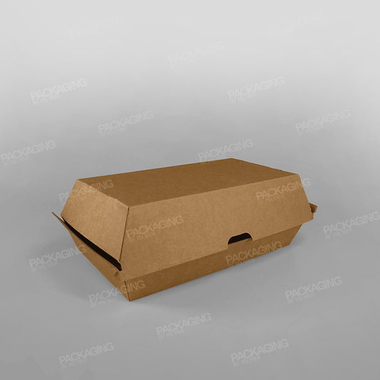 Corrugated Large Clamshell Food Box - 205 x 105 x 80mm