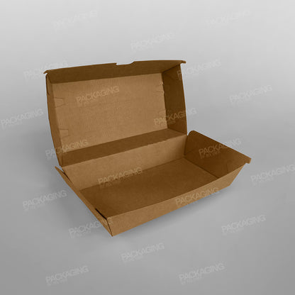 Corrugated Large Clamshell Food Box - 205 x 105 x 80mm