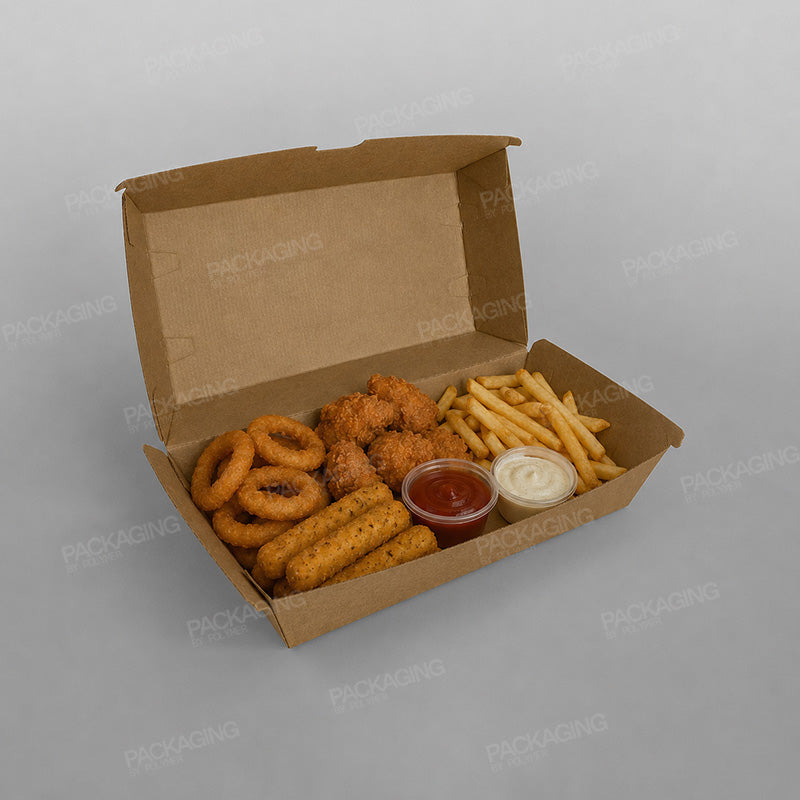 Corrugated Large Clamshell Food Box - 205 x 105 x 80mm
