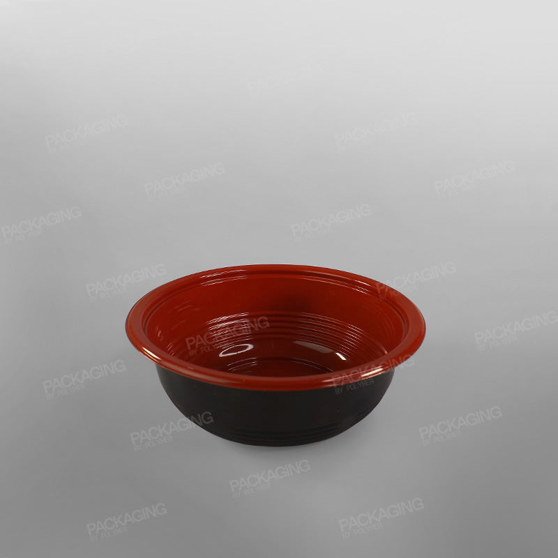 Somoplast Black/Red Microwavable Donburi Bowl & Clear Lid