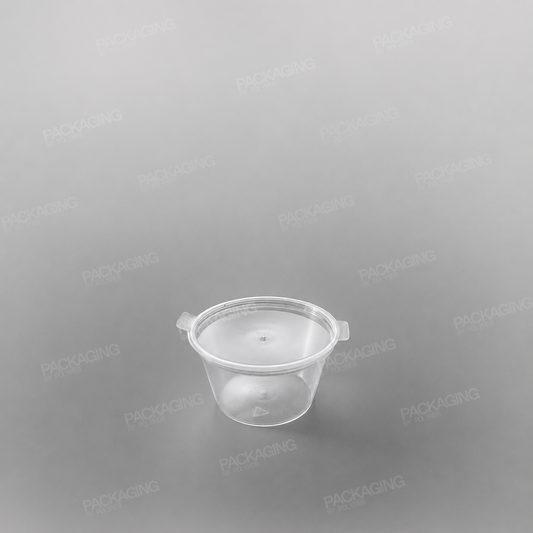 Hinged Plastic Sauce Container Round