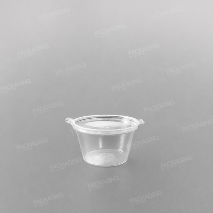 Hinged Plastic Sauce Container Round