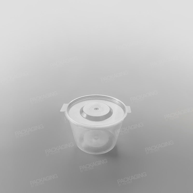 Hinged Plastic Sauce Container Round