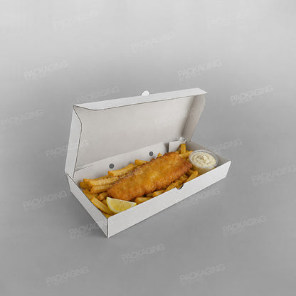 White Corrugated Fish & Chips Boxes