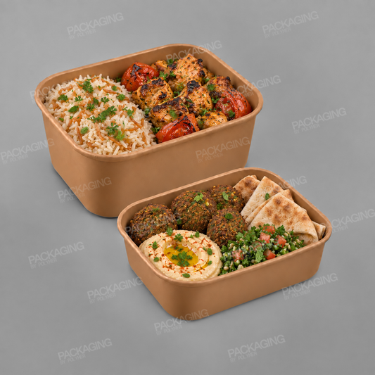 Go-Pak Rectangular Kraft Food Bowl