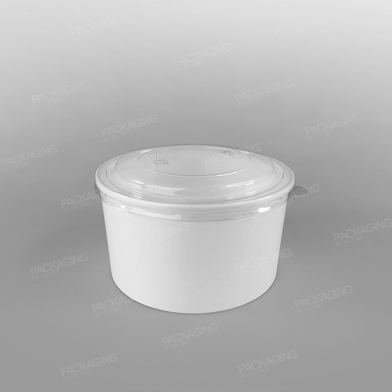 PET Lid For White Paper Food Bowl [500-1000ml]