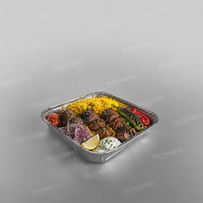 Hippo Foil Container [9x9x1.5inch]