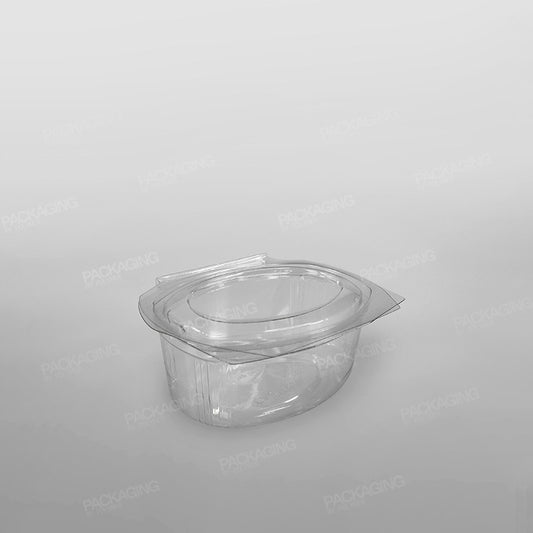 Clear Hinged Oval Salad Container- 250cc