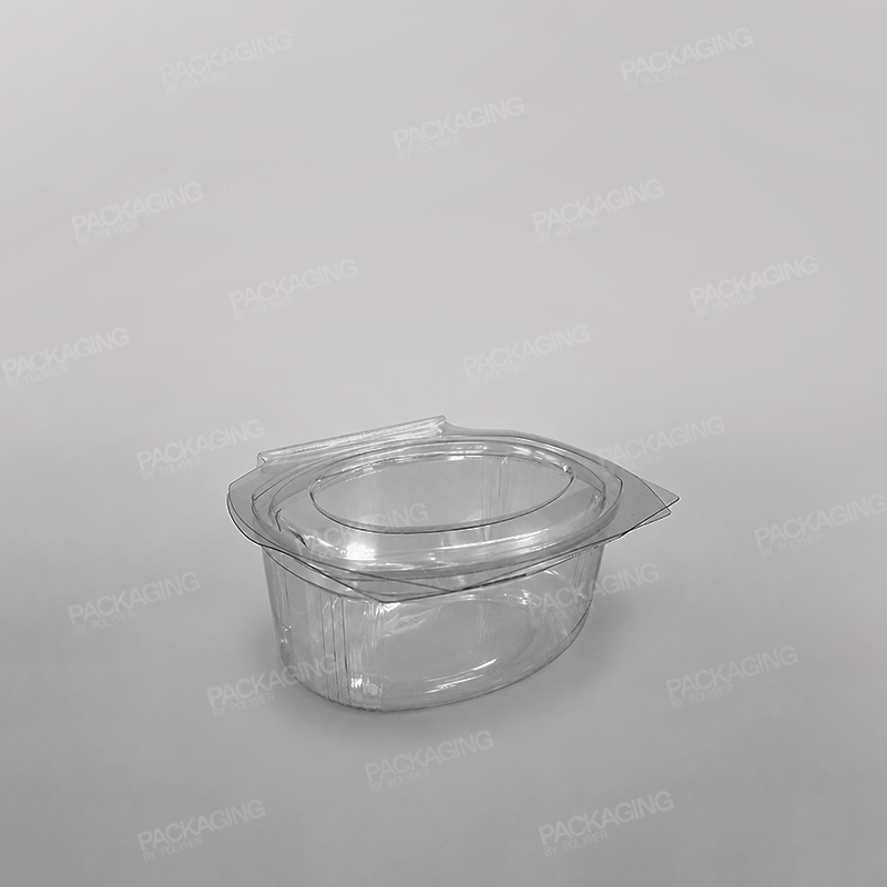 Clear Hinged Oval Salad Container- 250cc