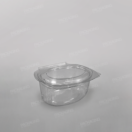 Clear Hinged Oval Salad Container- 250cc
