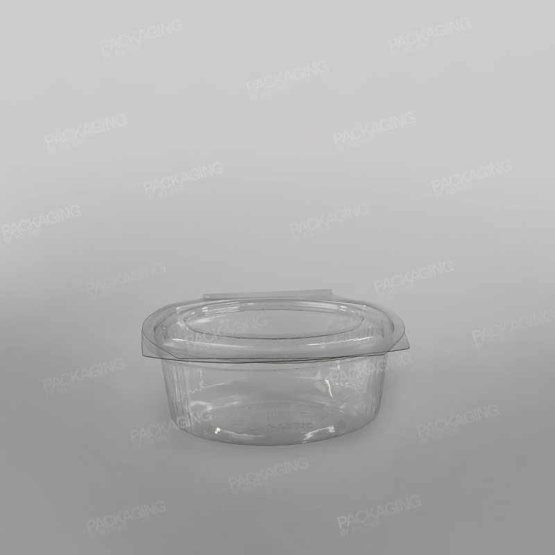 Clear Hinged Oval Salad Container- 250cc
