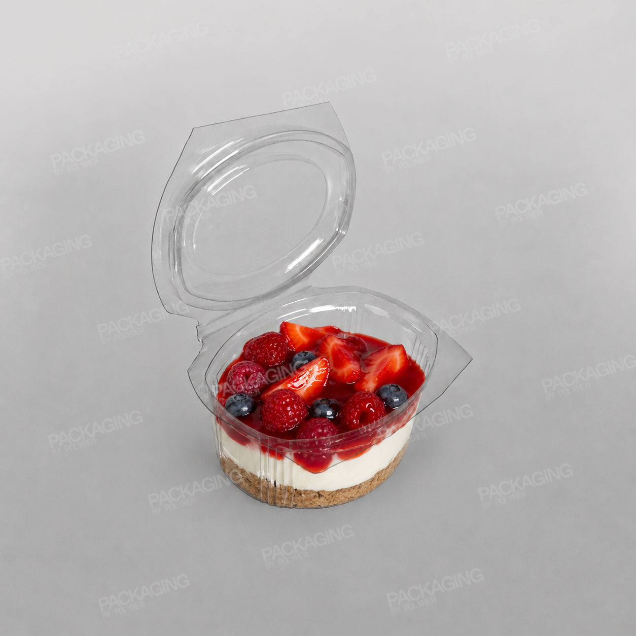 Clear Hinged Oval Salad Container- 250cc