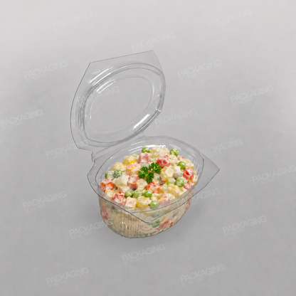 Clear Hinged Oval Salad Container- 250cc