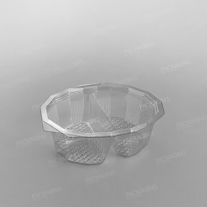 GPI Multipack 2 Compartment Clear Hinged Container