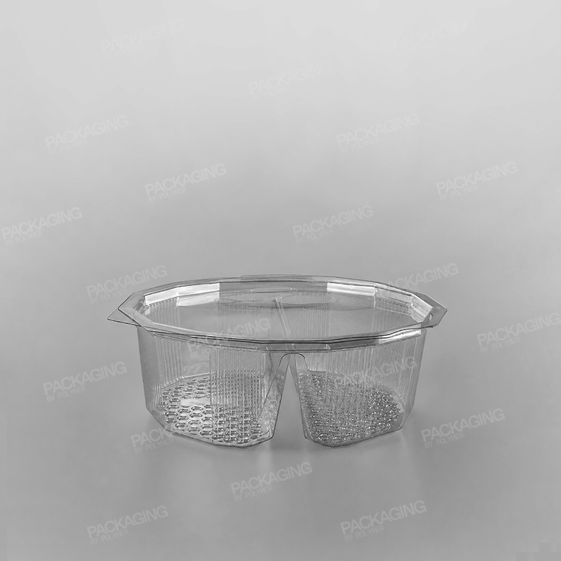 GPI Multipack 2 Compartment Clear Hinged Container