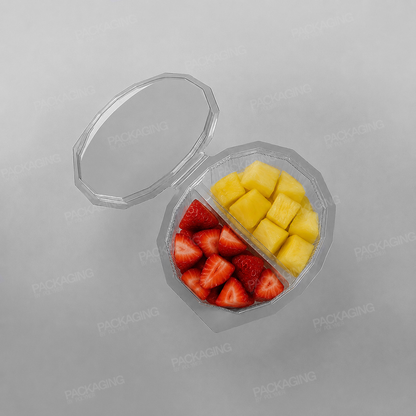 GPI Multipack 2 Compartment Clear Hinged Container