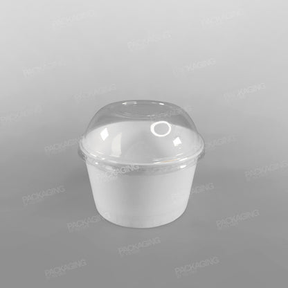 Clear Domed Lid To Fit Ice Cream Cups - White & Green Designs