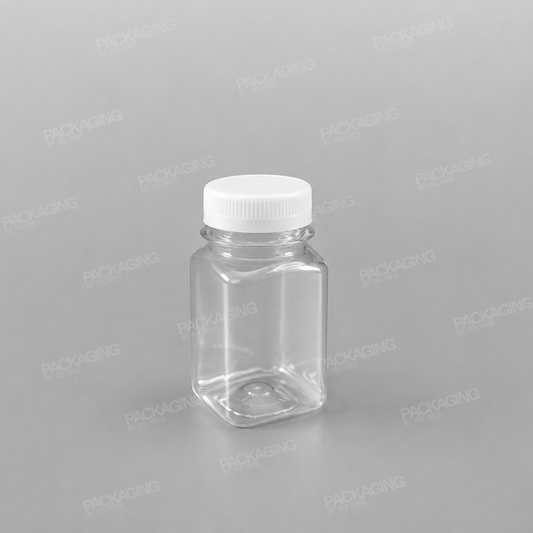 Clear PET Juice/ Shot Bottle With Caps - 100ml