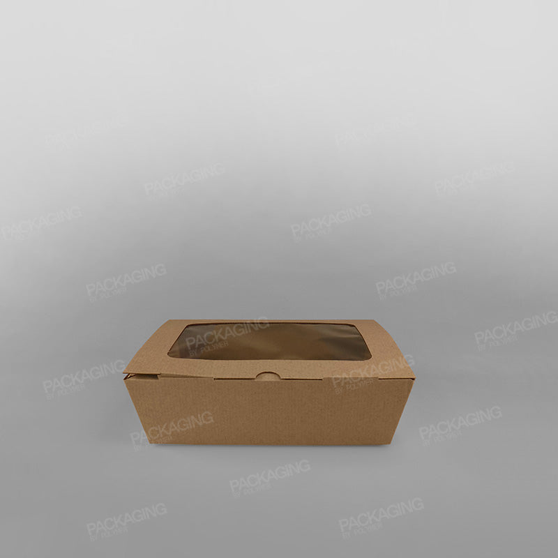 Kraft Paper Rectangular Food Box With Window For Hot & Cold Food