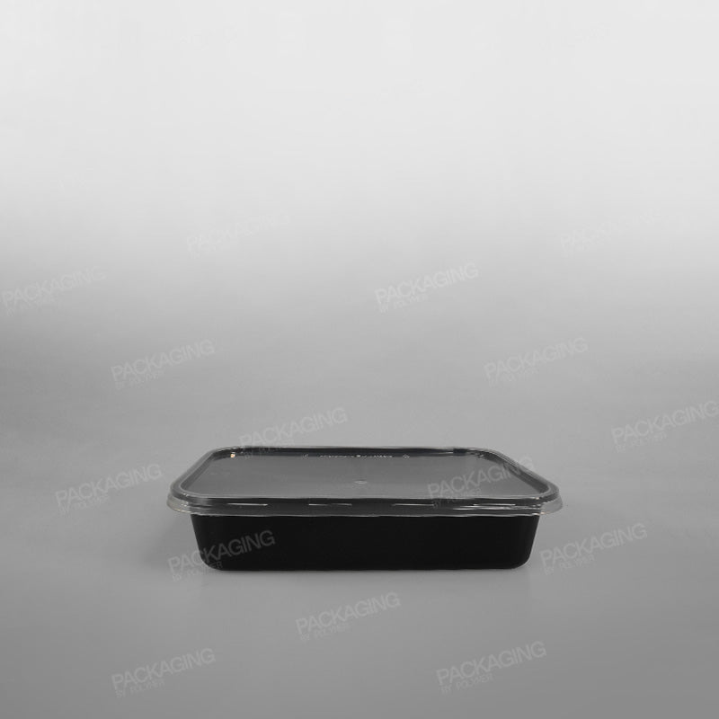 Black Rectangular Microwavable Container