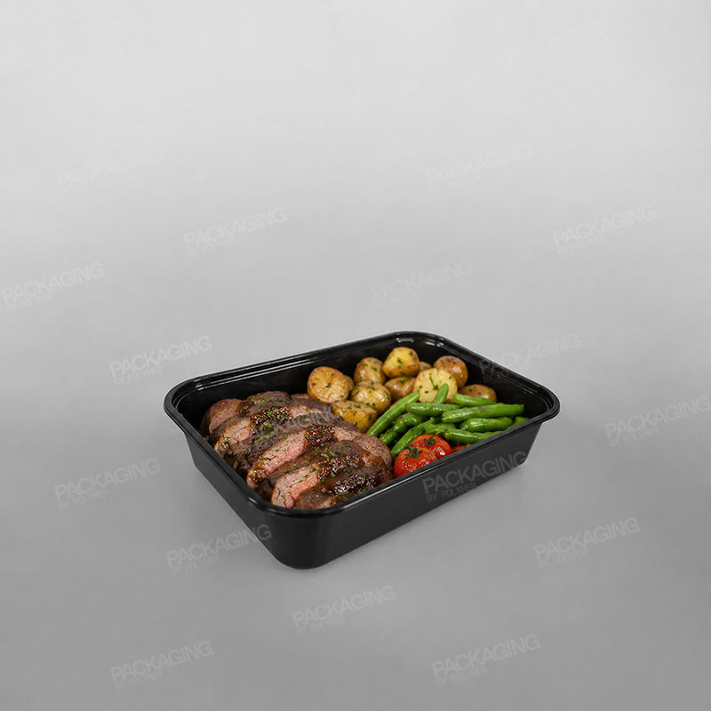 Black Rectangular Microwavable Container