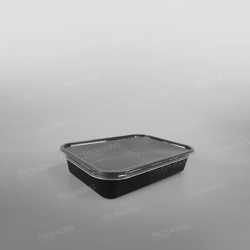 Black Rectangular Microwavable Container