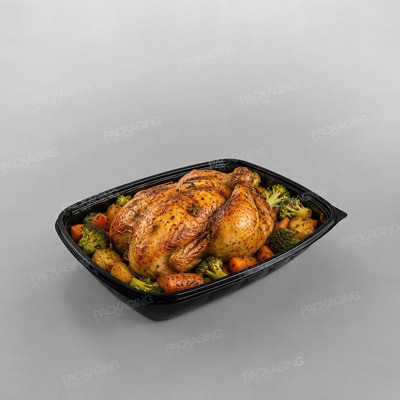 Somoplast Extra Large Black Microwavable Container - 1500cc