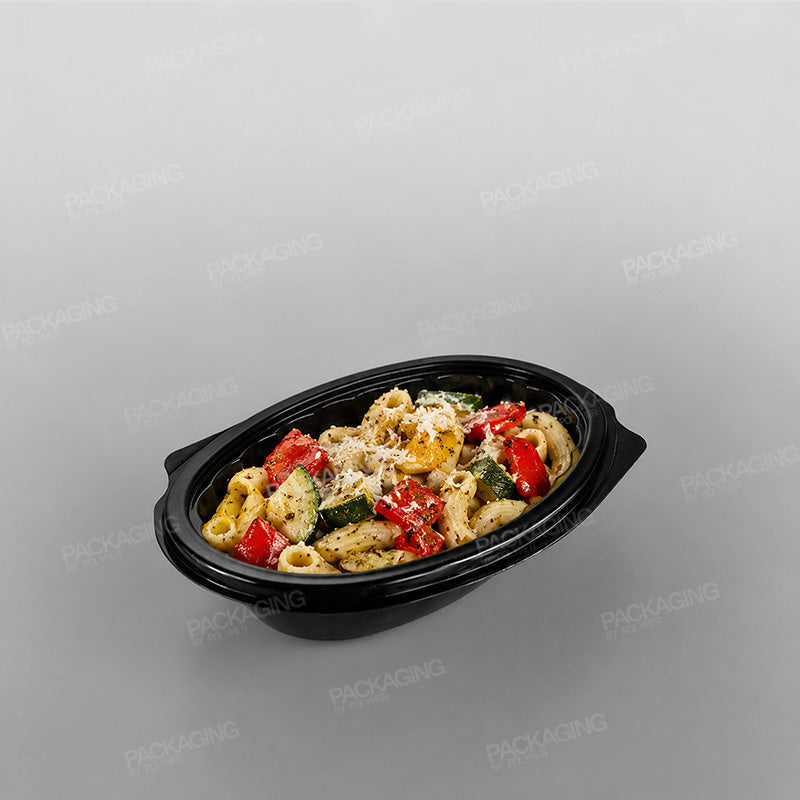 Somoplast Oval Black Microwavable Container