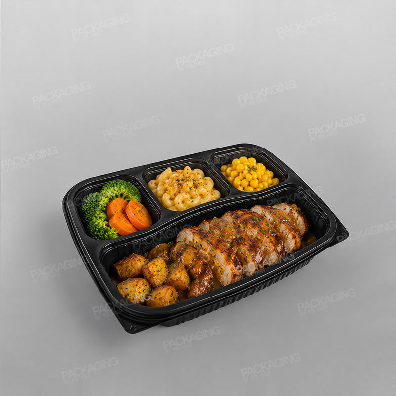 Black 4comp Microwavable Container
