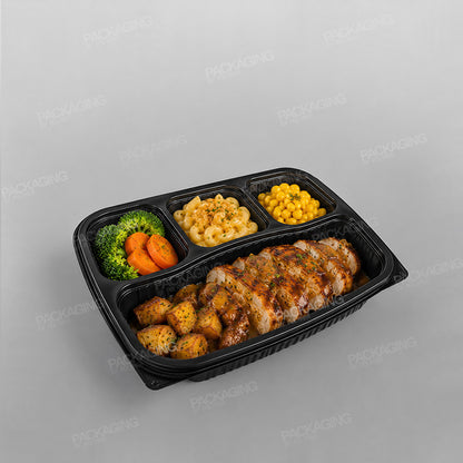 Black 4comp Microwavable Container