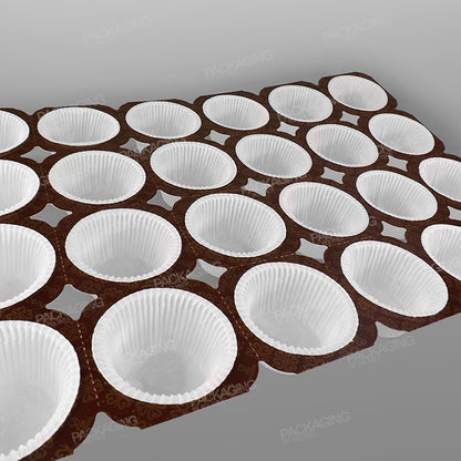 2oz Paper Muffin Cases on Card Tray 24/T [G9F12002]