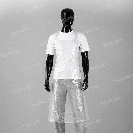 Plastic White Apron Bulk