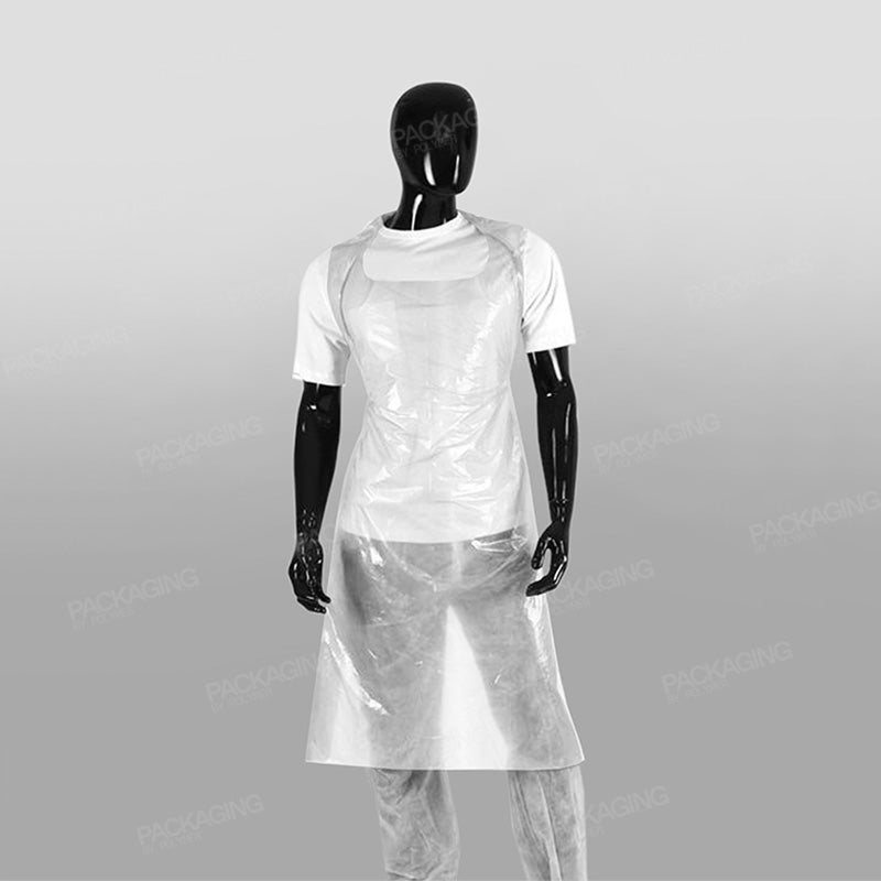 Supertouch PE Aprons Flat-Packed - White [69x138cm]