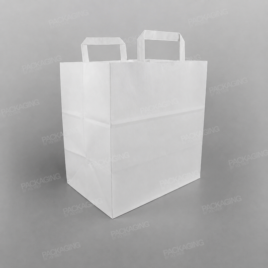 White Paper Carrier Bag Extra Wide