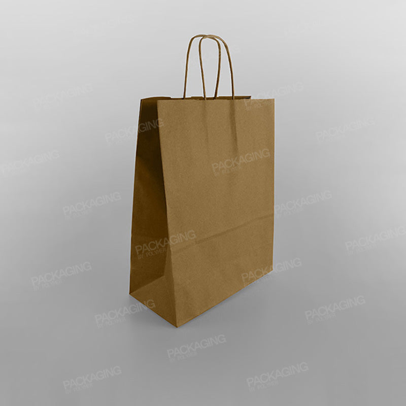 Premium Ribbed Kraft Paper Bag Twisted Handle