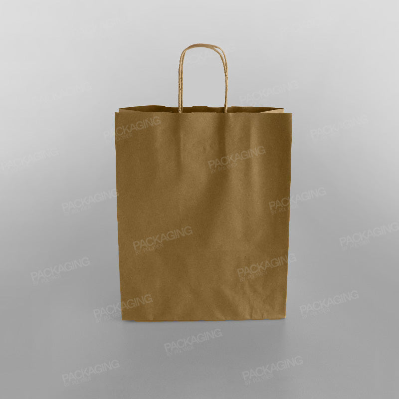 Premium Ribbed Kraft Paper Bag Twisted Handle