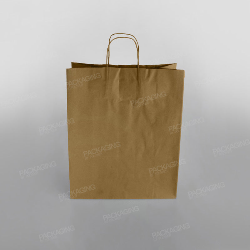 Premium Ribbed Kraft Paper Bag Twisted Handle