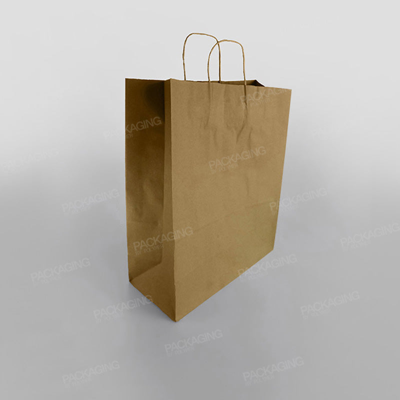 Premium Ribbed Kraft Paper Bag Twisted Handle