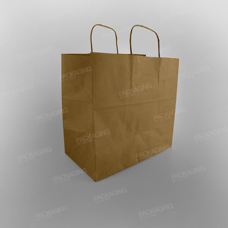 Premium Ribbed Kraft Paper Bag Twisted Handle